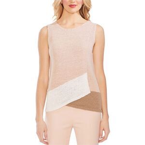 Vince Camuto Womens Foldover Pullover Sweater, Pink, L, DM